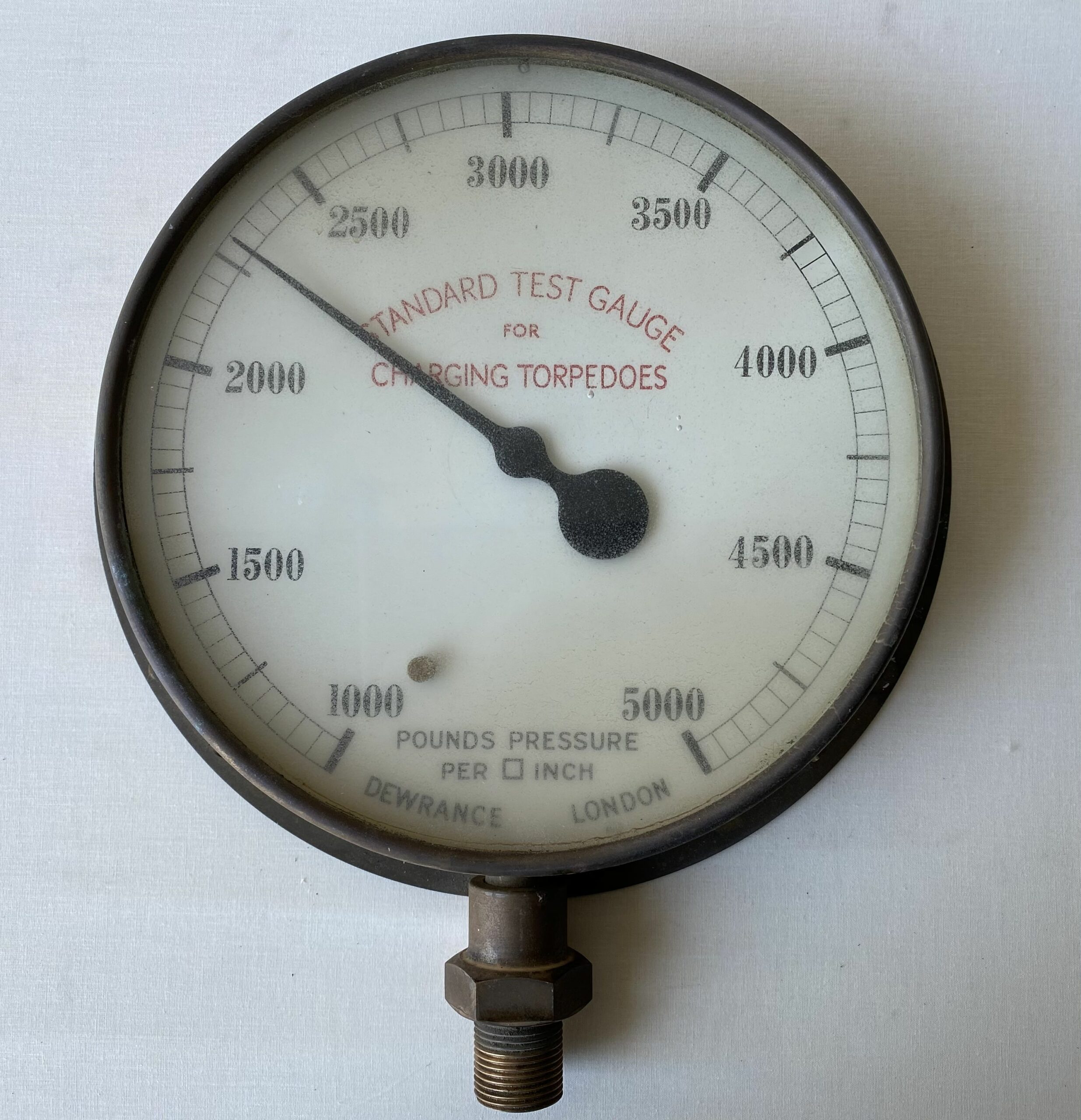 Torpedo charging brass pressure dial