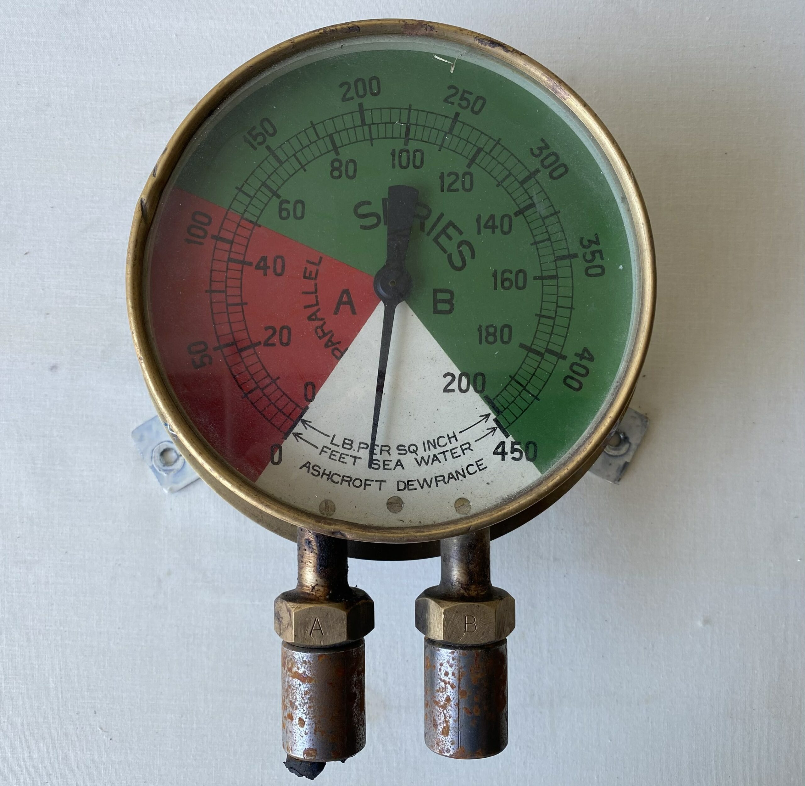 Brass British naval pressure dial