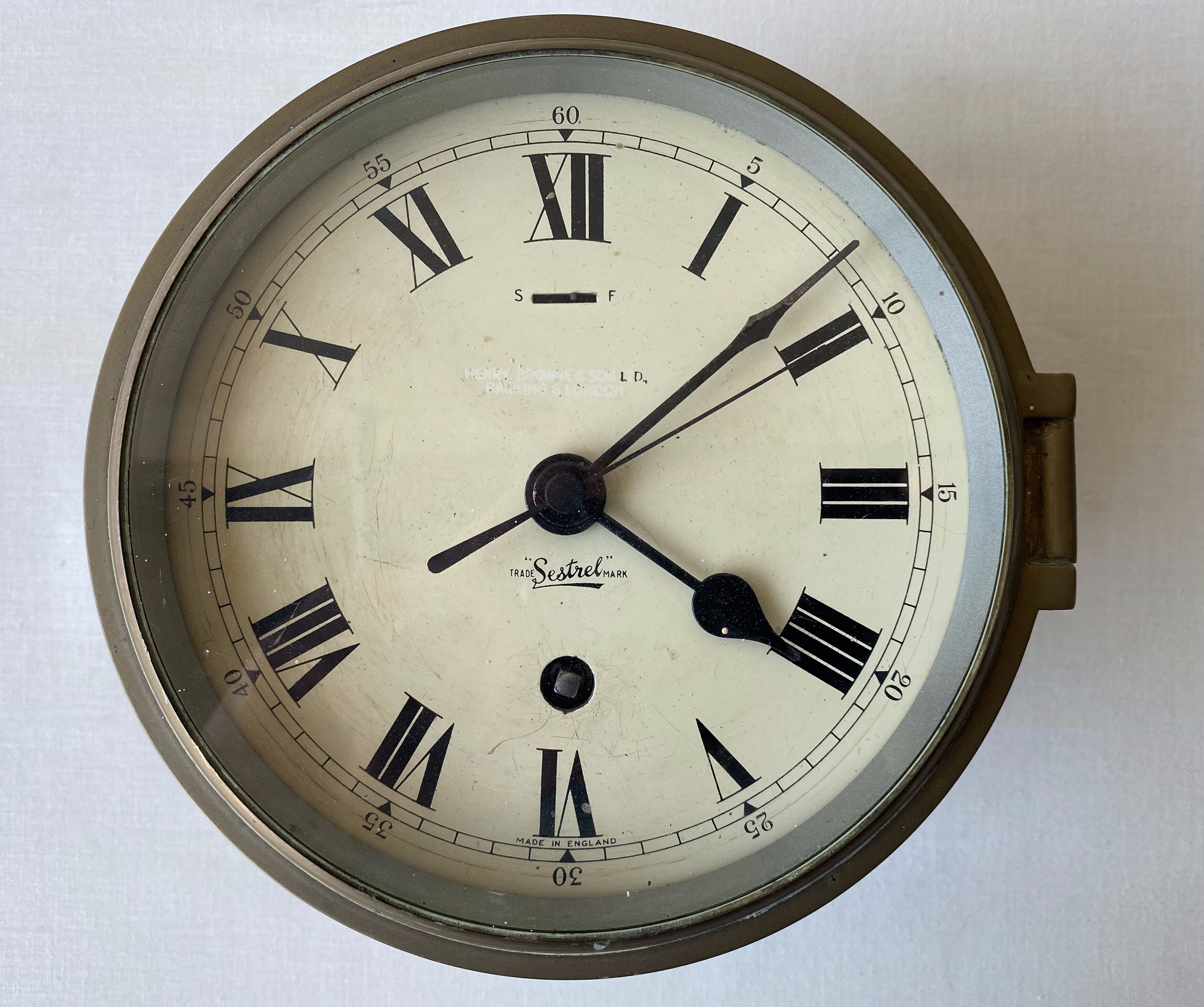 Brass marine clock