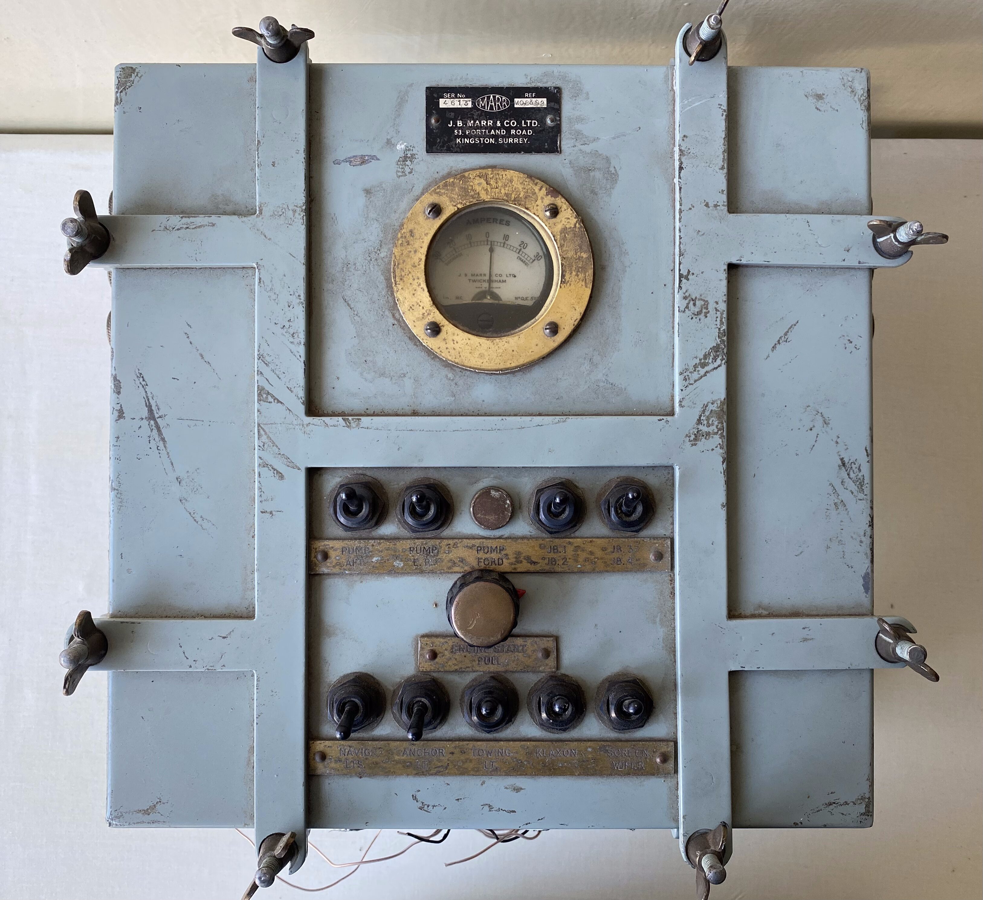 British Navy marine anchor control panel