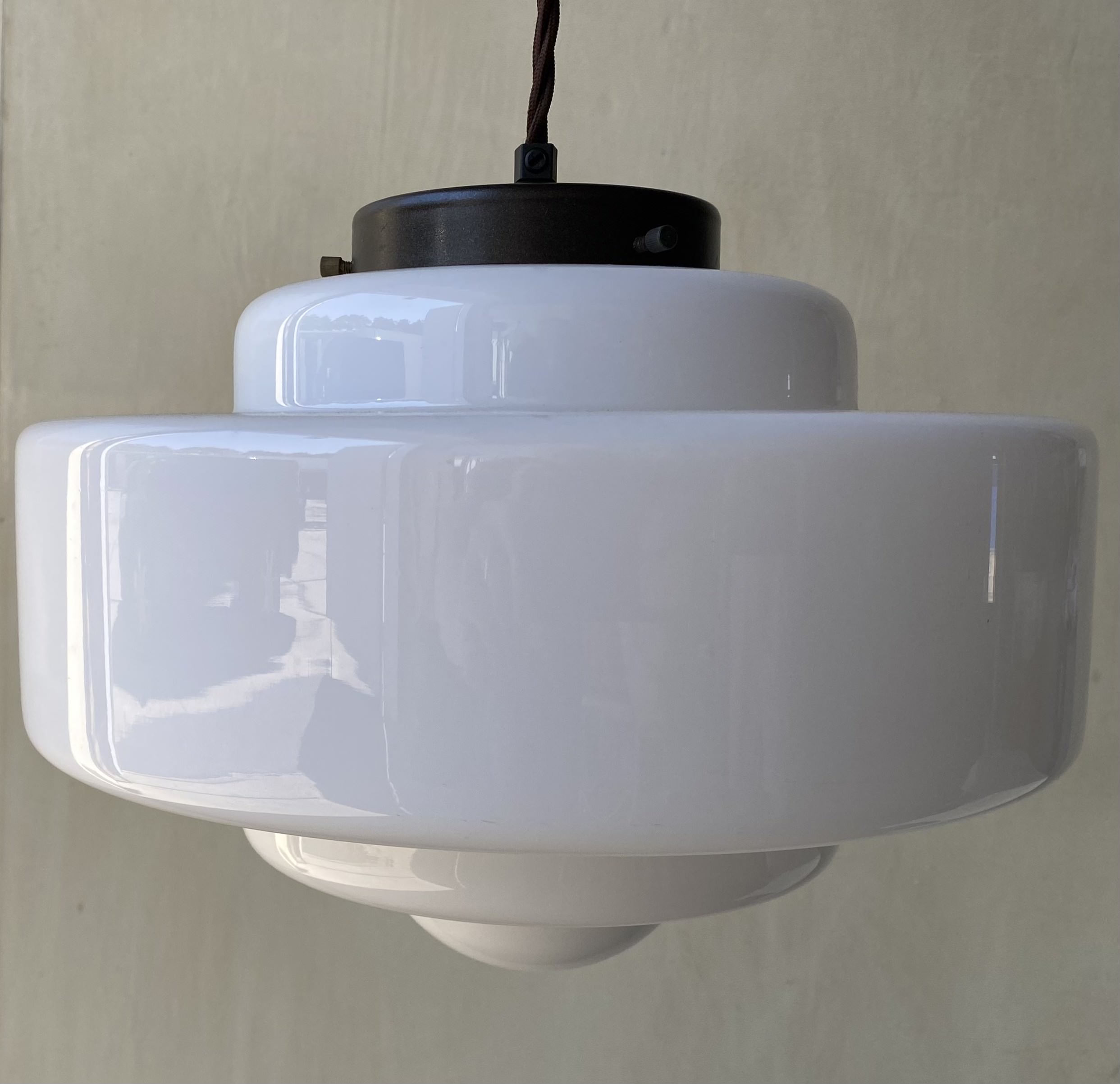 Opal glass deco pendant light