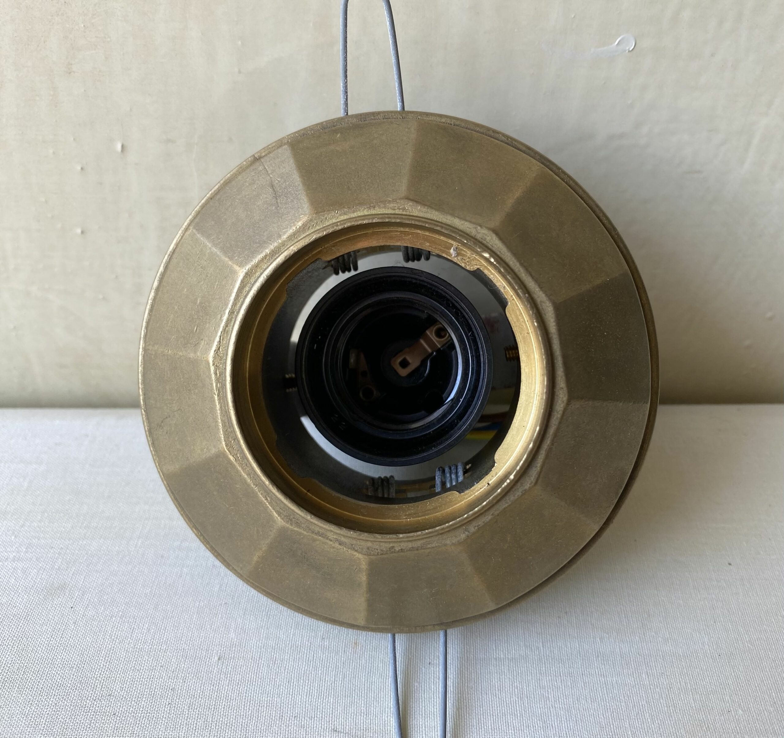 Brass deco recessed ceiling light