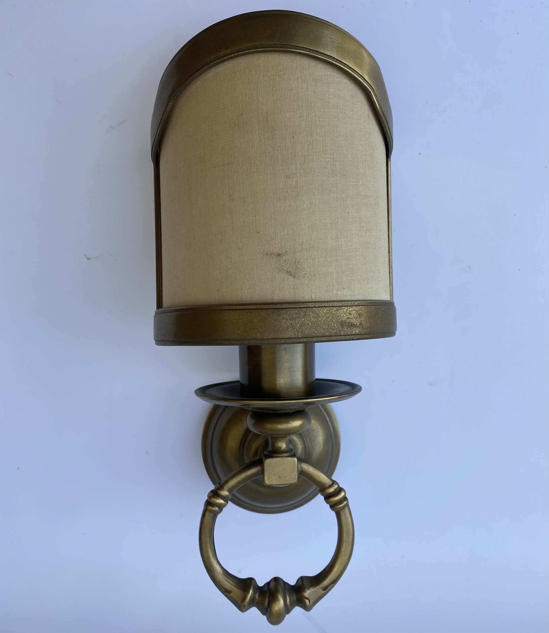 Brass parchment wall light