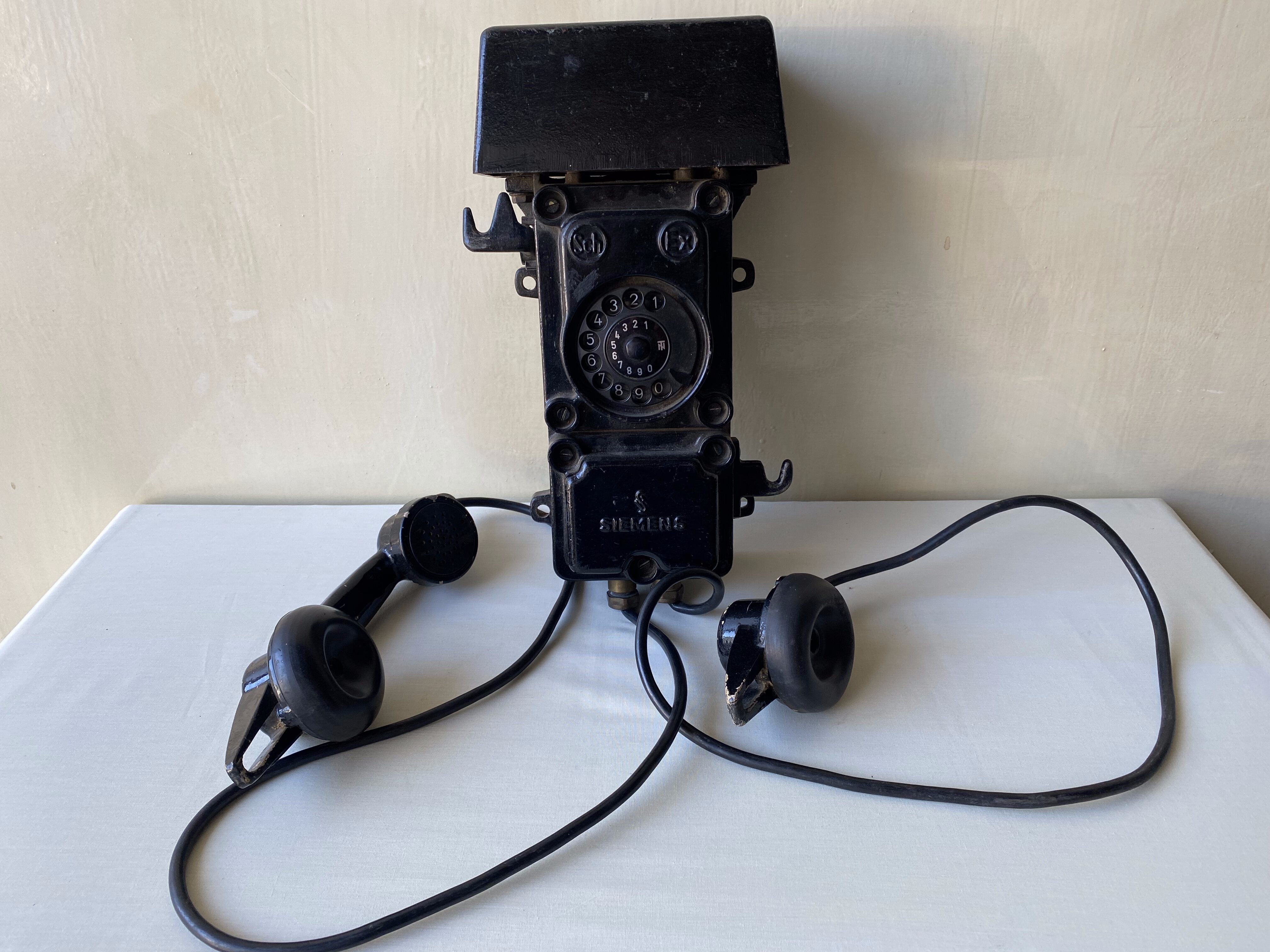 Wall mounted 1940s German telephone