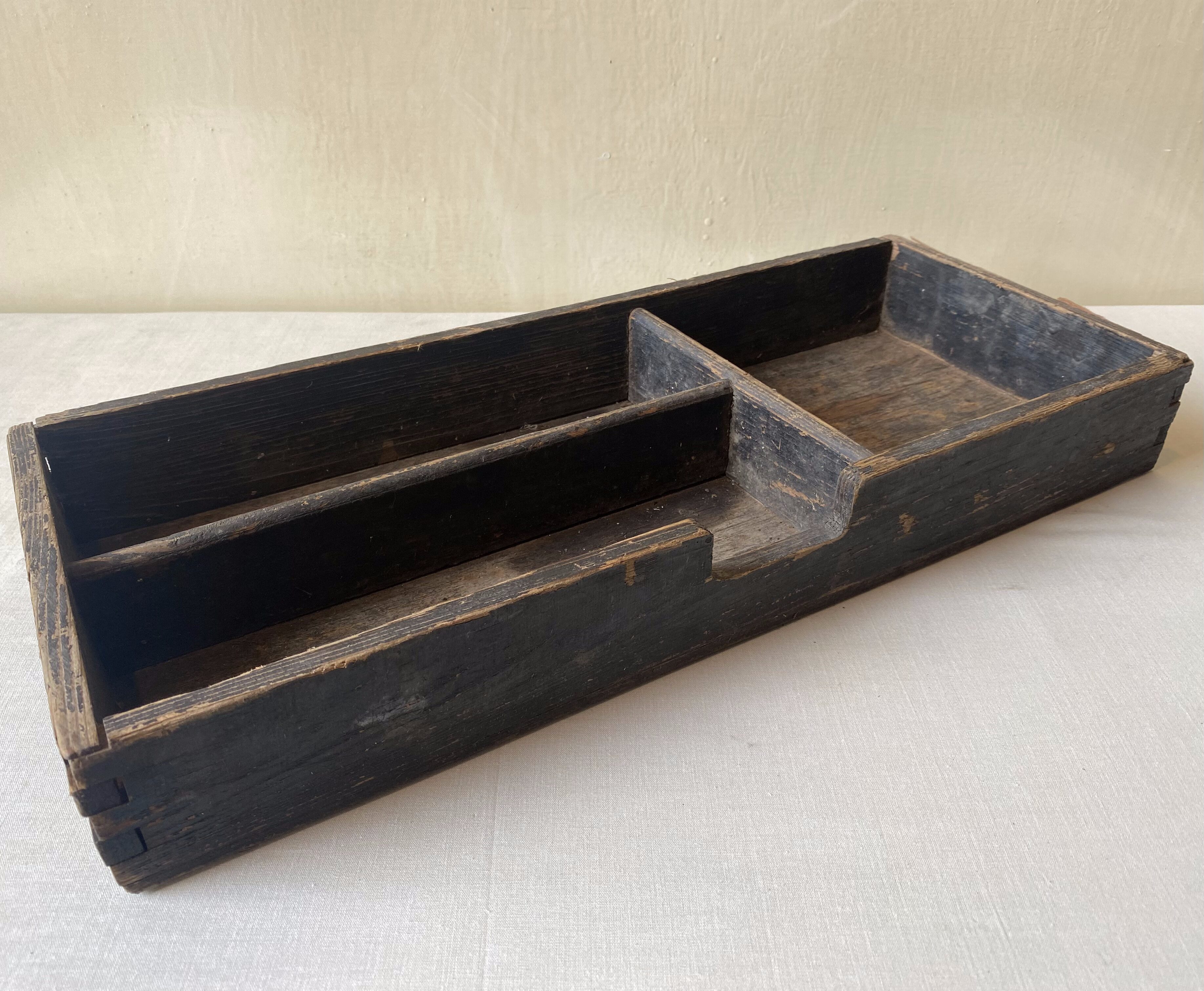 Wooden storage box for tools
