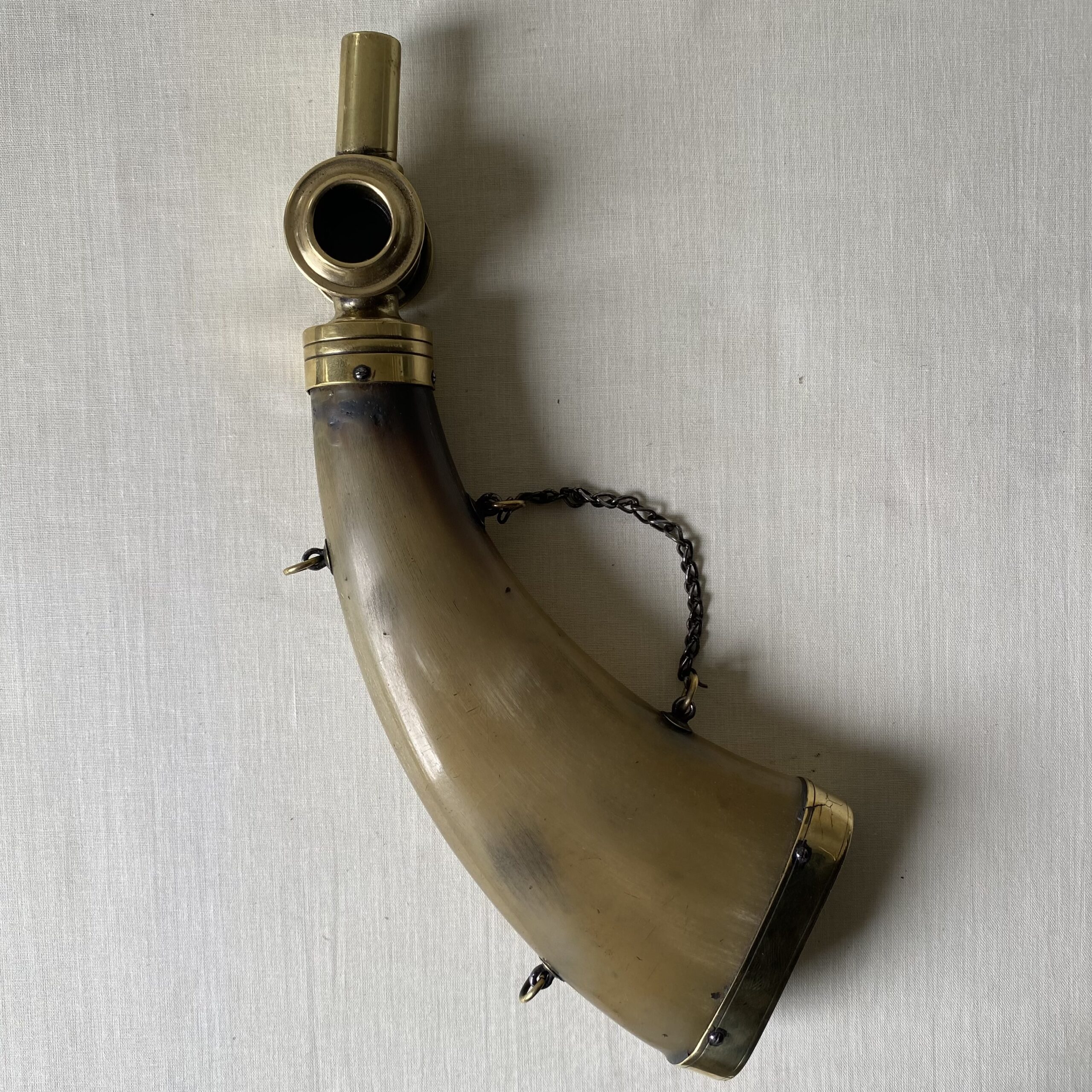 Brass mounted powder horn